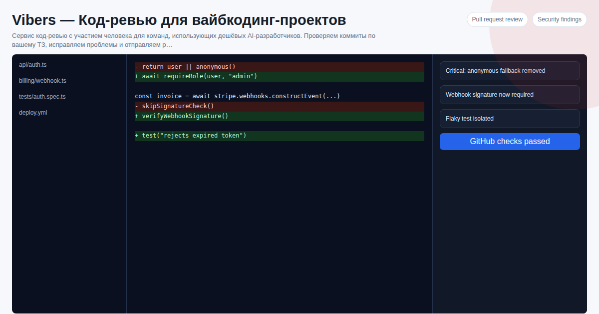 Vibers — Код-ревью для вайбкодинг-проектов